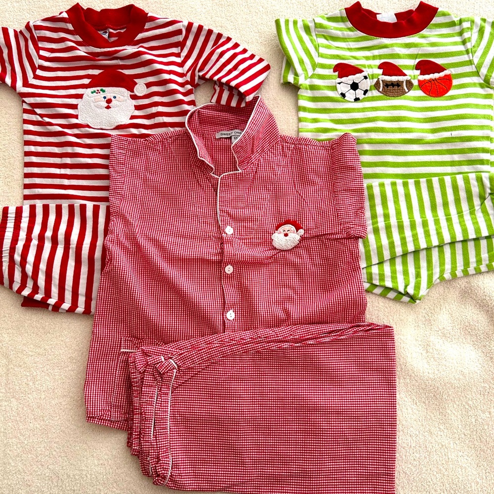 Bailey Boys 2 Christmas Santa Pajama Sets (4T) & Sweet Dreams Set (Size 6T)